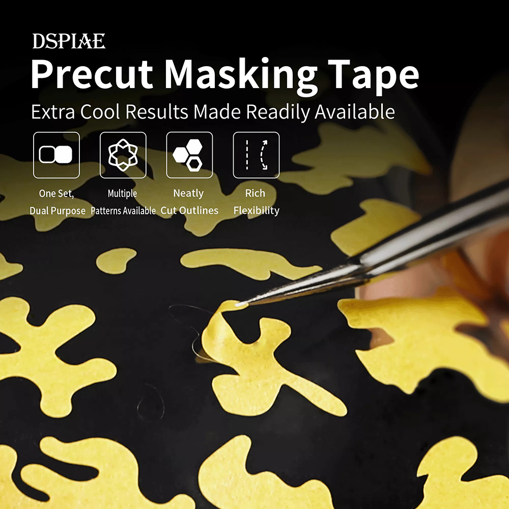 Sports Taping Precut - Cinta adhesiva precortada Hexagonal de camuflaje