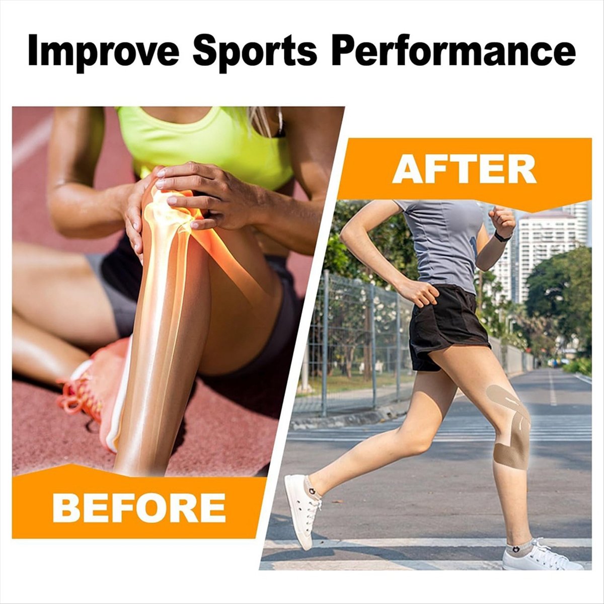 Cinta para rodilla de kinesiol - Sports Taping Precut reseña y precio